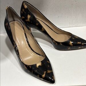 Ann Taylor Brown and Black Heels Elegant Kitten Pumps